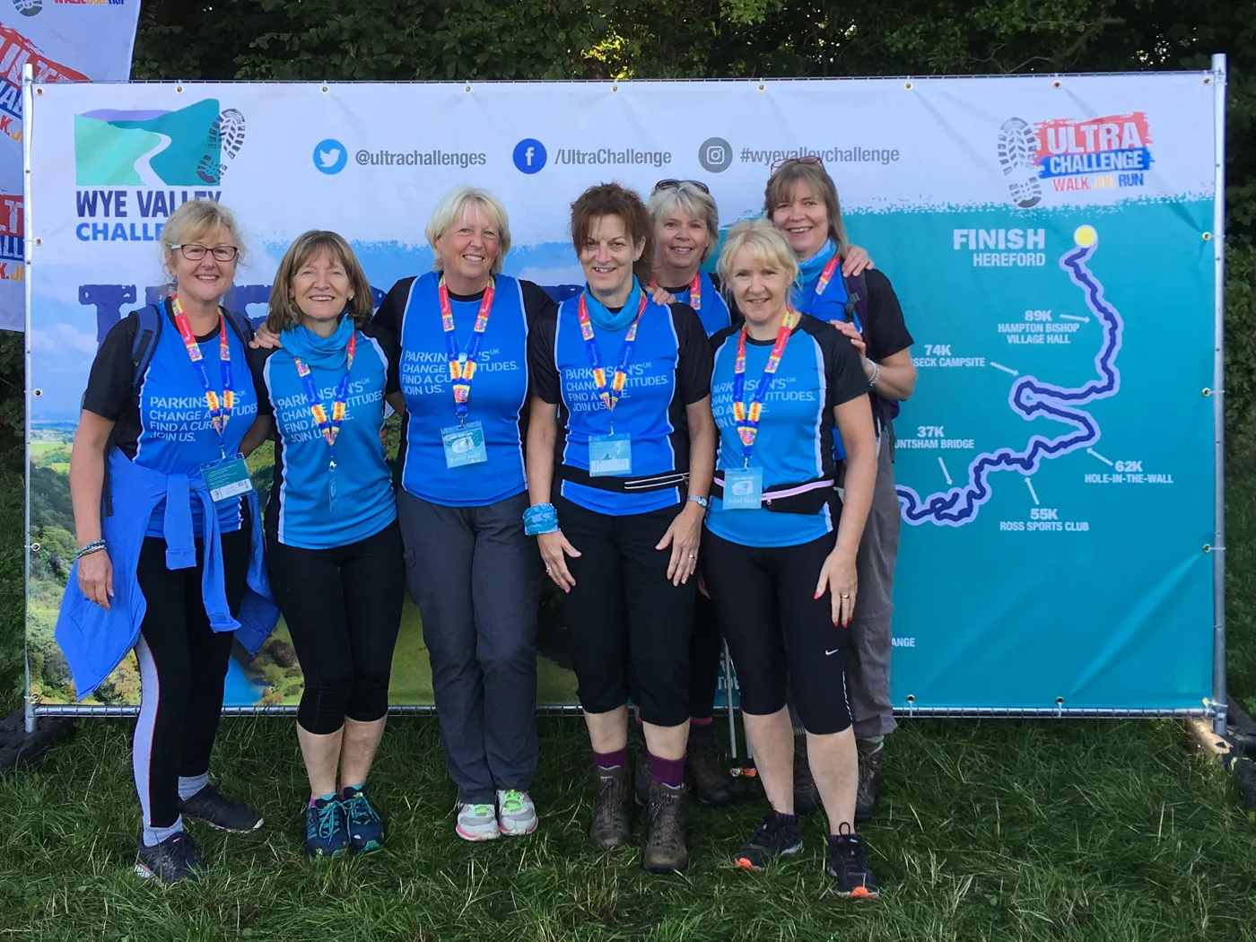 The Parkies Pals team ready for their walking challenge